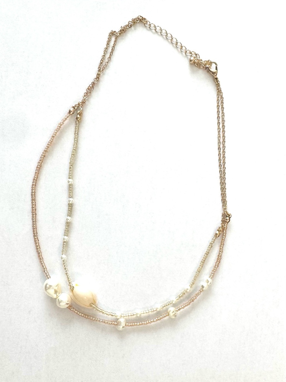 H&M double shell and beaded necklace